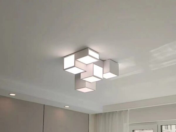 PLafonnier cubic blanc